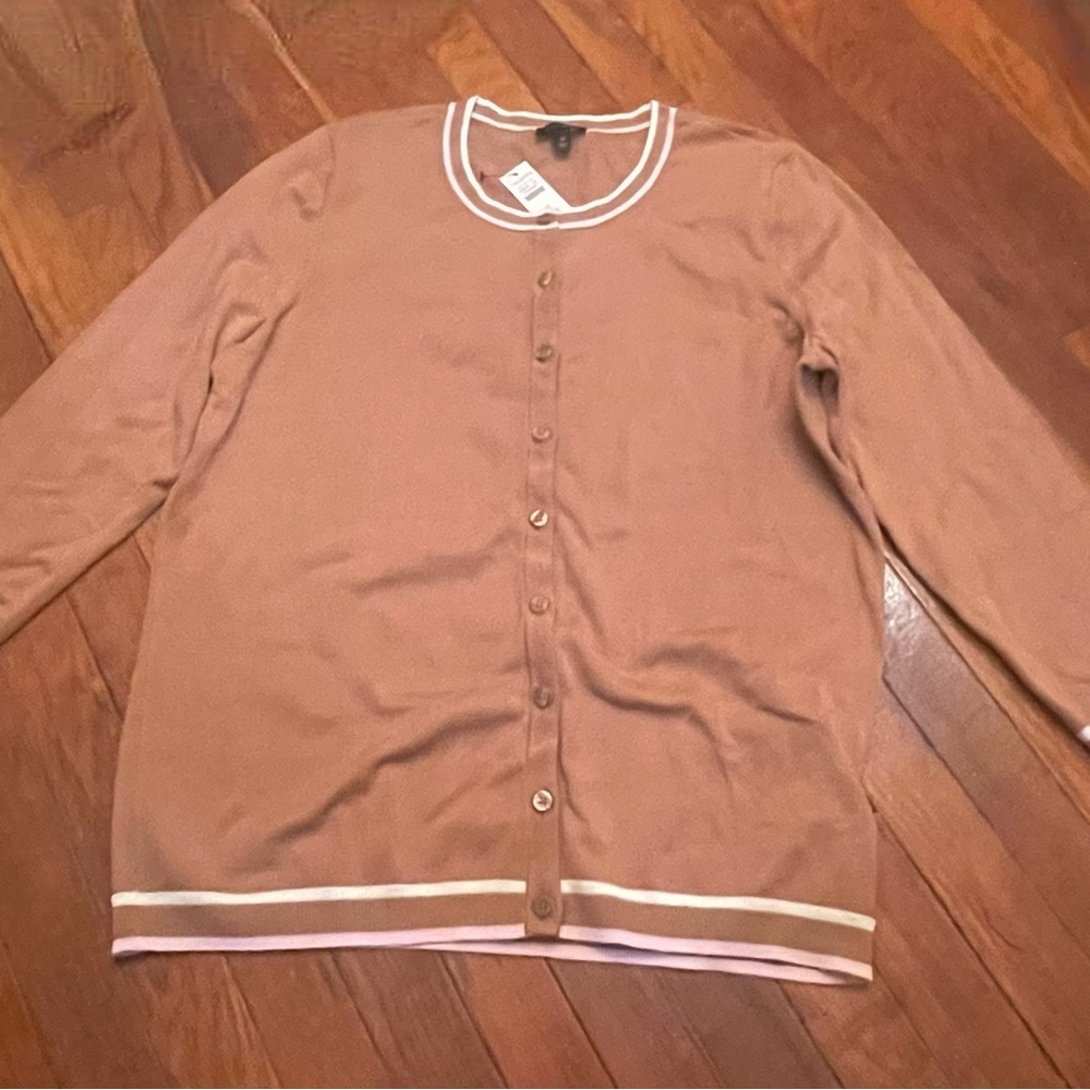 Talbots Camel Button-Up Cardigan